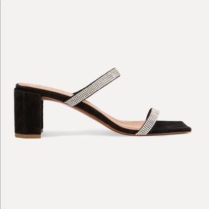 By Far Tanya crystal-embellished suede mules 40NEW